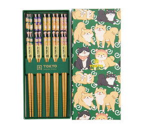 Melting Pot - Eetstokjes Shiba Dog Groen set 5 in cadeau doos Melting Pot - Eetstokjes Shiba Dog Groen set 5 in cadeau doos