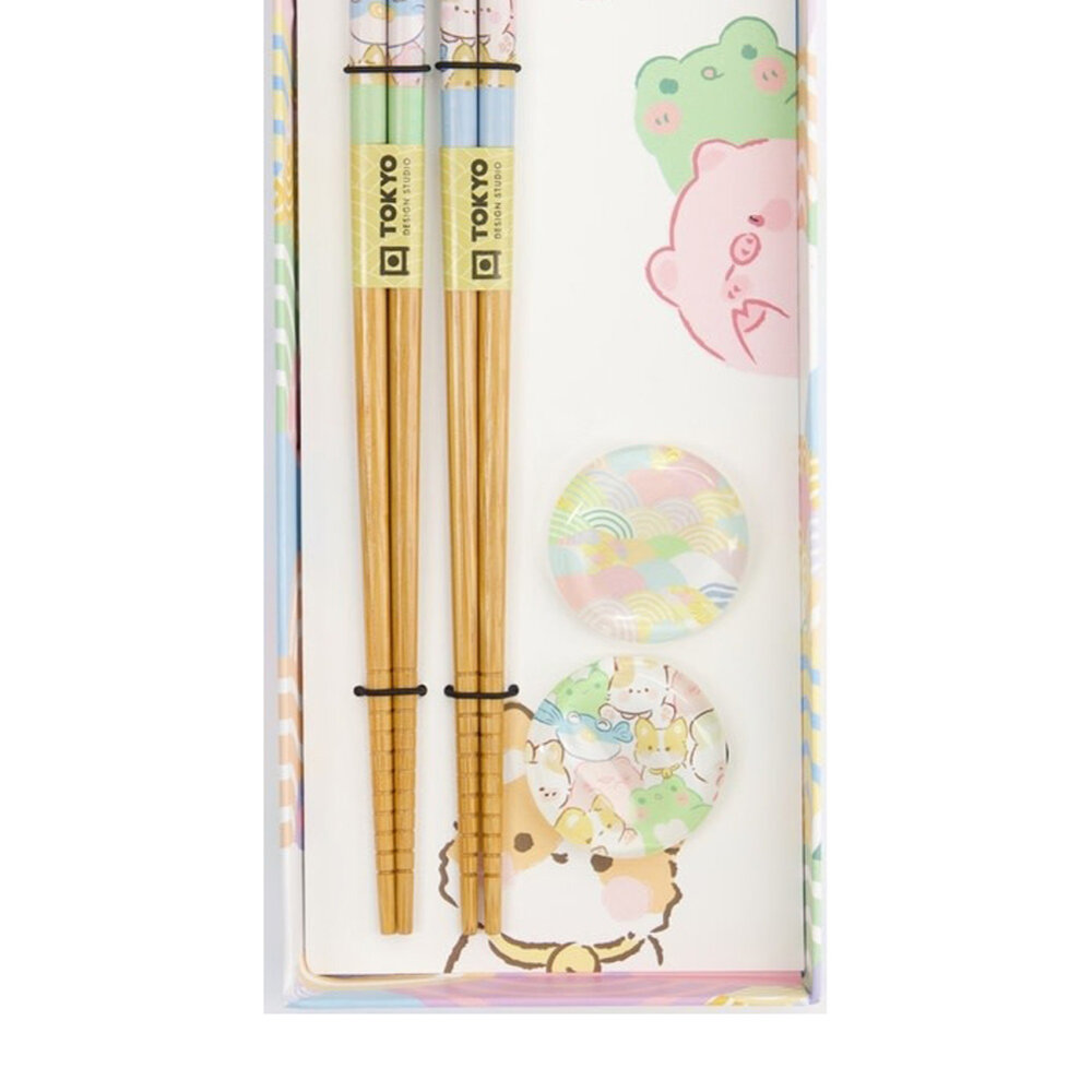 Melting Pot - Eetstokjes Kawaii Dieren met Opleggers set 2 in cadeau doos