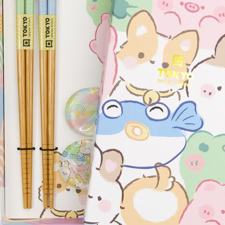 Melting Pot - Eetstokjes Kawaii Dieren met Opleggers set 2 in cadeau doos