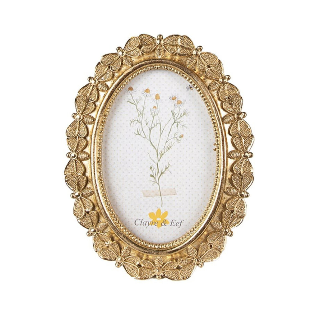 Melting Pot - Fotolijstje Ovaal Vlinders Goud 16x20cm - foto 10x15cm Melting Pot - Fotolijstje Ovaal Vlinders Goud 16x20cm - foto 10x15cm