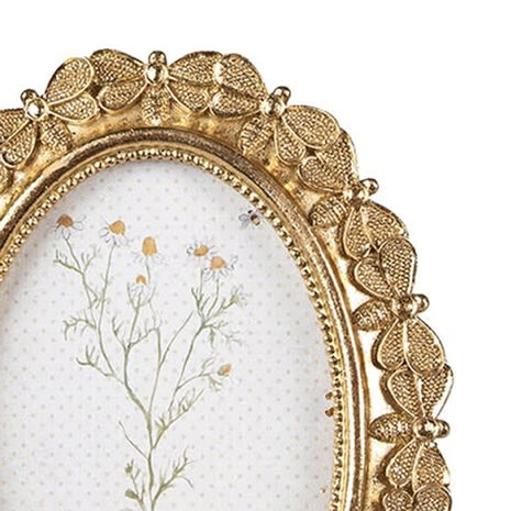 Melting Pot - Fotolijstje Ovaal Vlinders Goud 16x20cm - foto 10x15cm Melting Pot - Fotolijstje Ovaal Vlinders Goud 16x20cm - foto 10x15cm