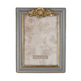 Melting Pot - Fotolijstje Bloem Parels Grijs Goud 17x22cm - foto 13x18cm