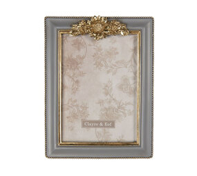 Melting Pot - Fotolijstje Bloem Parels Grijs Goud 17x22cm - foto 13x18cm Melting Pot - Fotolijstje Bloem Parels Grijs Goud 17x22cm - foto 13x18cm