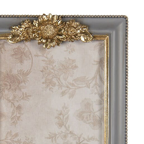 Melting Pot - Fotolijstje Bloem Parels Grijs Goud 17x22cm - foto 13x18cm Melting Pot - Fotolijstje Bloem Parels Grijs Goud 17x22cm - foto 13x18cm