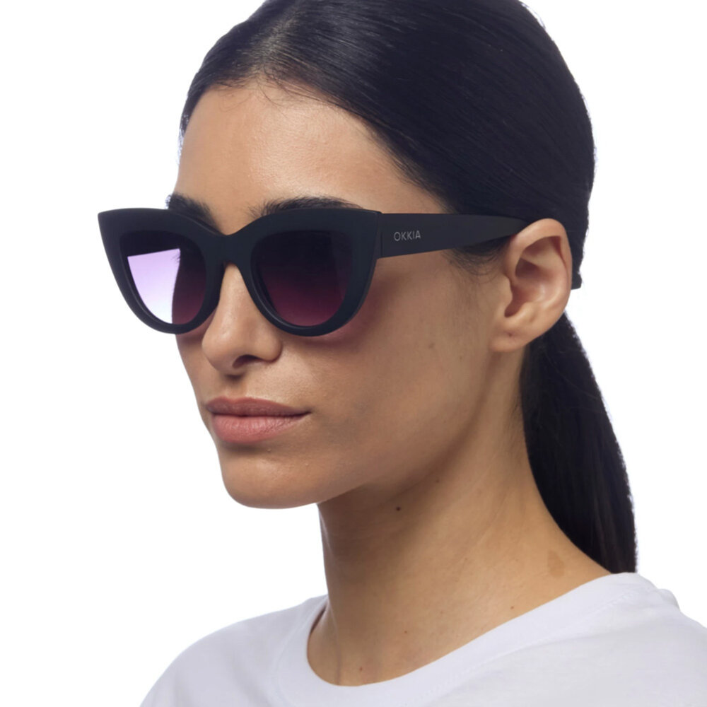 Okkia - Zonnebril CLAUDIA Big Cat-Eye Black OK013-BK