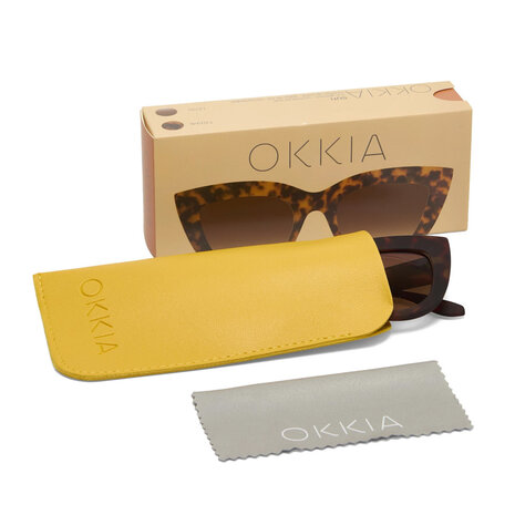 Okkia - Zonnebril CLAUDIA Big Cat-Eye Classic Havana OK013-CH