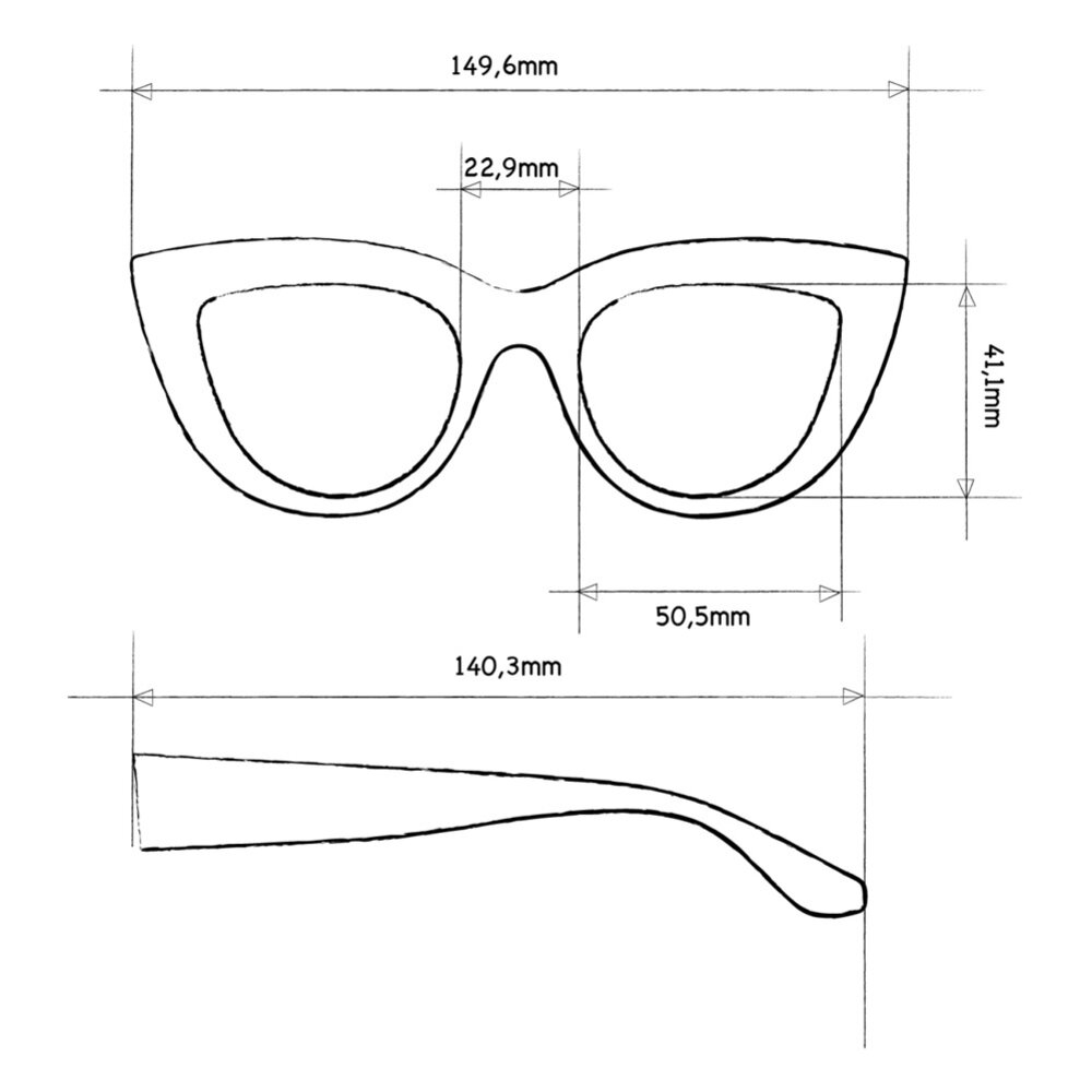 Okkia - Zonnebril CLAUDIA Big Cat-Eye Classic Havana OK013-CH