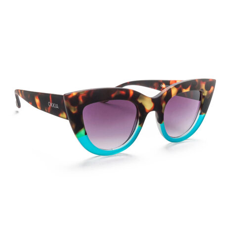 Okkia - Zonnebril CLAUDIA Big Cat-Eye Havana Blue OK013-HB