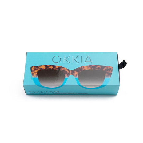 Okkia - Zonnebril CLAUDIA Big Cat-Eye Havana Blue OK013-HB