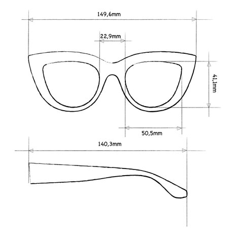 Okkia - Zonnebril CLAUDIA Big Cat-Eye Havana Blue OK013-HB