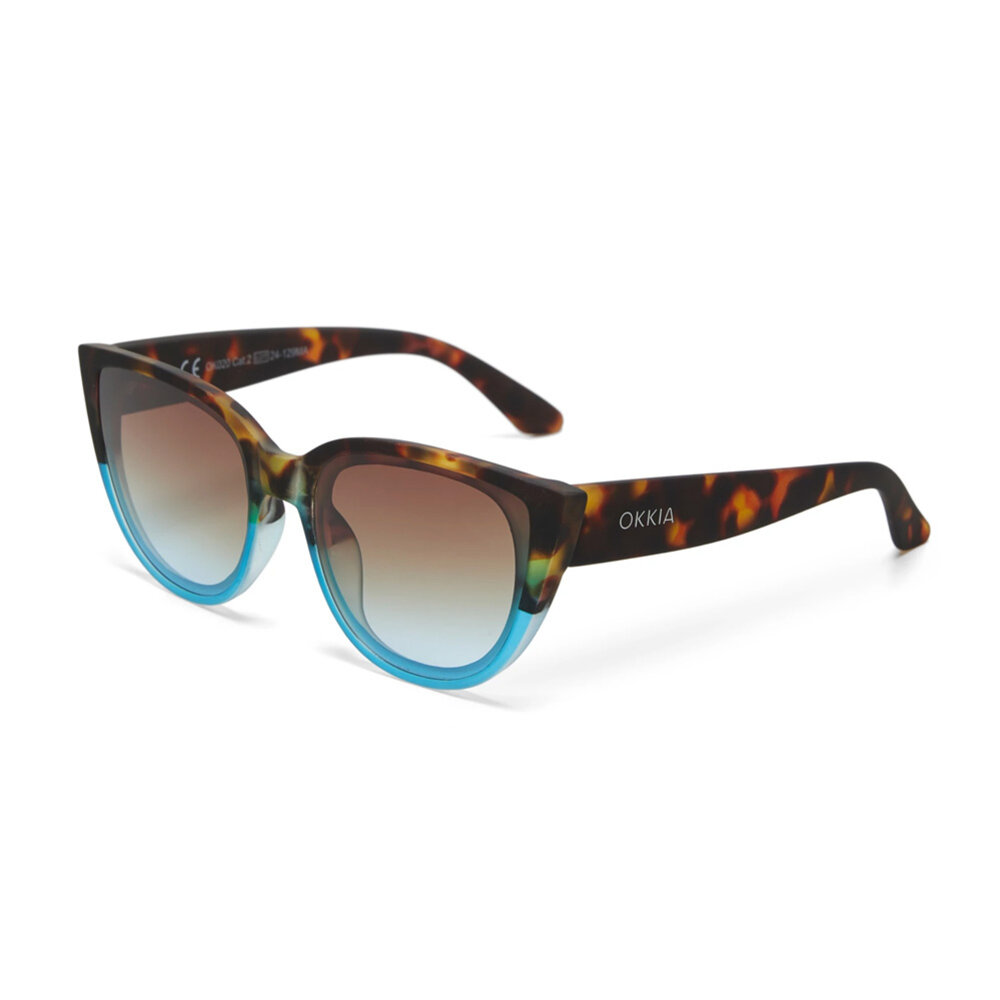 Okkia - Zonnebril SILVIA Cat-Eye Havana Blue OK020-HB Okkia - Zonnebril SILVIA Cat-Eye Havana Blue OK020-HB