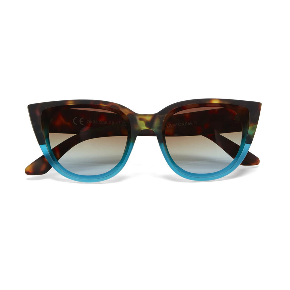 Okkia - Zonnebril SILVIA Cat-Eye Havana Blue OK020-HB Okkia - Zonnebril SILVIA Cat-Eye Havana Blue OK020-HB