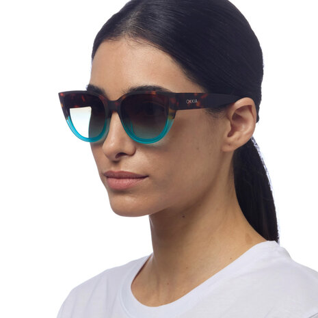 Okkia - Zonnebril SILVIA Cat-Eye Havana Blue OK020-HB Okkia - Zonnebril SILVIA Cat-Eye Havana Blue OK020-HB