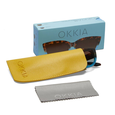 Okkia - Zonnebril SILVIA Cat-Eye Havana Blue OK020-HB Okkia - Zonnebril SILVIA Cat-Eye Havana Blue OK020-HB