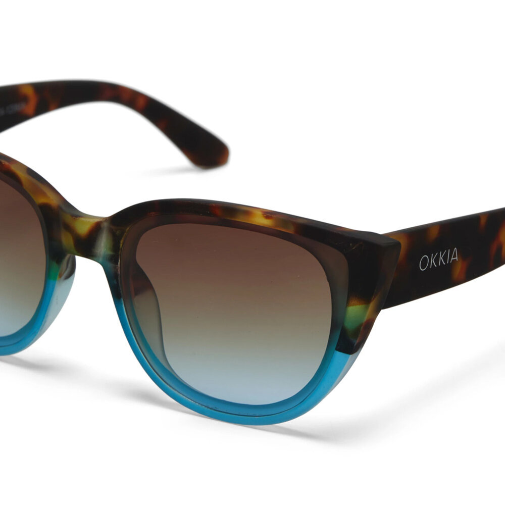 Okkia - Zonnebril SILVIA Cat-Eye Havana Blue OK020-HB Okkia - Zonnebril SILVIA Cat-Eye Havana Blue OK020-HB