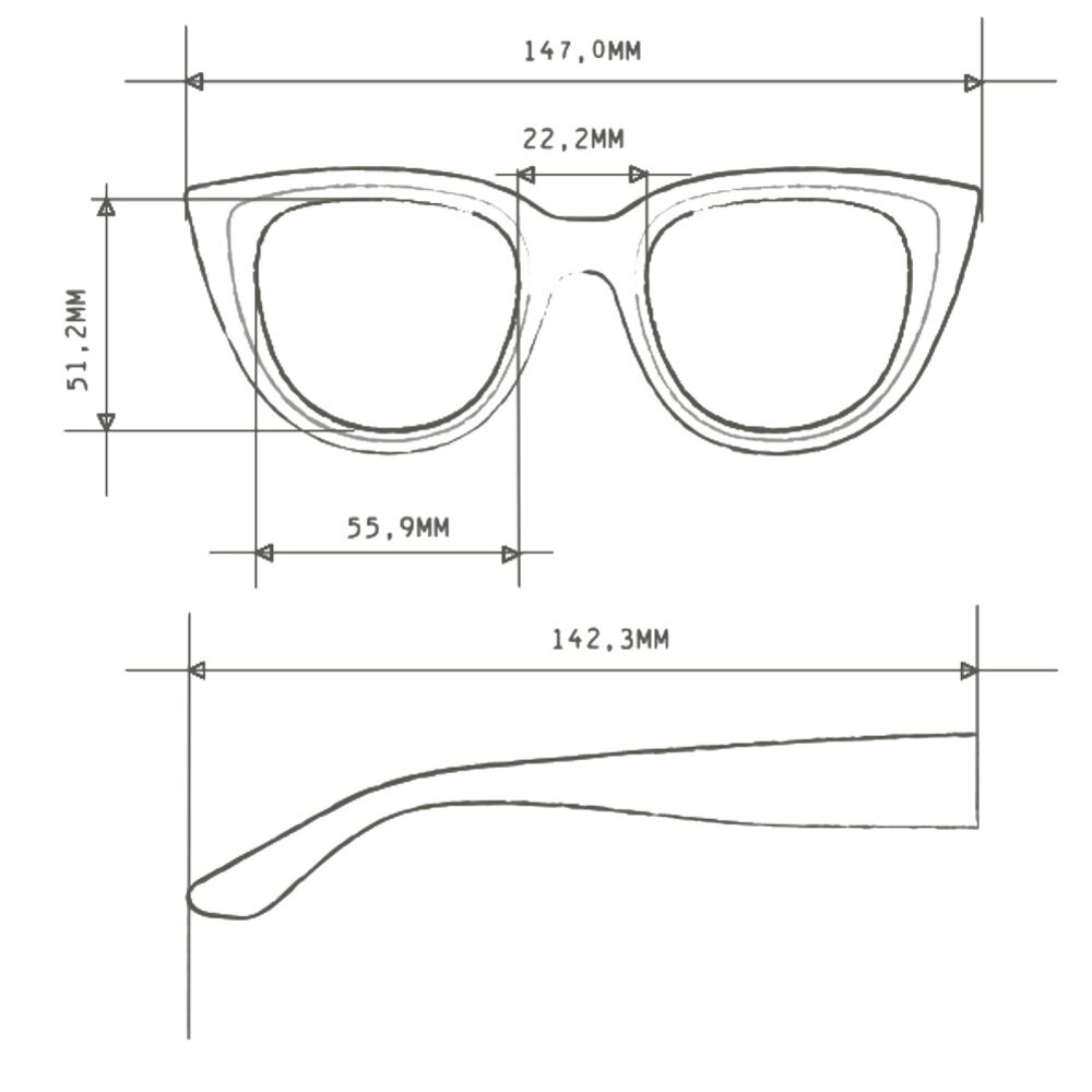 Okkia - Zonnebril SILVIA Cat-Eye Havana Bruin-Geel OK020-HY Okkia - Zonnebril SILVIA Cat-Eye Havana Bruin-Geel OK020-HY