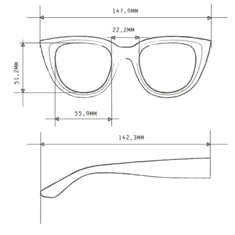 Okkia - Zonnebril SILVIA Cat-Eye Havana Bruin-Geel OK020-HY Okkia - Zonnebril SILVIA Cat-Eye Havana Bruin-Geel OK020-HY