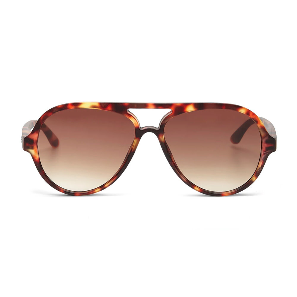 Okkia - Zonnebril ALESSIO Aviator Classic Havana met Bruine Gradient Lenzen en Veerpoten OK021-CH