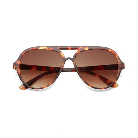 Okkia - Zonnebril ALESSIO Aviator Classic Havana met Bruine Gradient Lenzen en Veerpoten OK021-CH