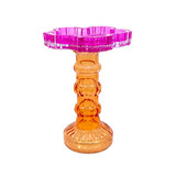 Melting Pot - Kandelaar Flower Fuchsia Oranje Glas 12x17cm voor blokkaars Melting Pot - Kandelaar Flower Fuchsia Oranje Glas 12x17cm voor blokkaars
