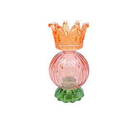 Melting Pot - Kandelaar & Waxinehouder Crown Oranje Roze Groen Glas 8x15cm Melting Pot - Kandelaar & Waxinehouder Crown Oranje Roze Groen Glas 8x15cm