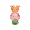Melting Pot - Waxinehouder Crown Oranje Roze Groen Glas 8x15cm Melting Pot - Waxinehouder Crown Oranje Roze Groen Glas 8x15cm