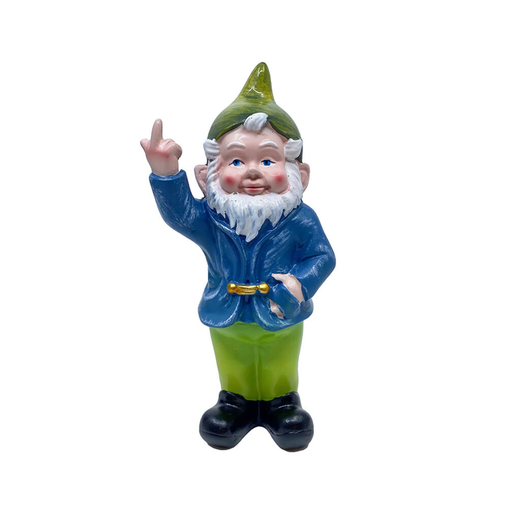 Melting Pot - Beeldje Kabouter Fuck You Groen-Blauw 15cm