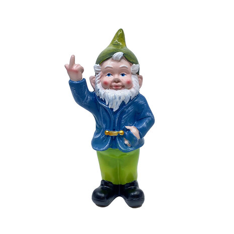 Melting Pot - Beeldje Kabouter Fuck You Groen-Blauw 15cm