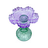 Melting Pot - Kandelaar Flower Lila Groen Glas 12x14cm voor blokkaars Melting Pot - Kandelaar Flower Lila Groen Glas 12x14cm voor blokkaars