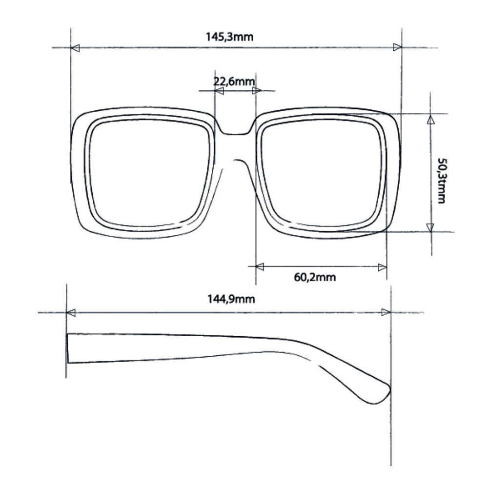 Okkia - Zonnebril ALESSIA Square Black OK027-BK