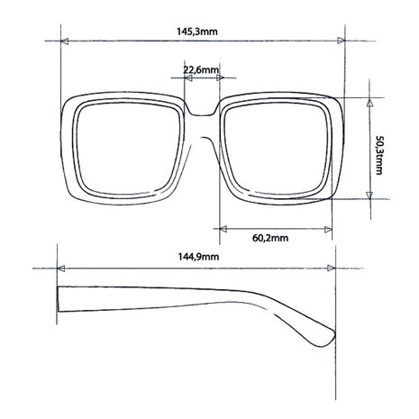 Okkia - Zonnebril ALESSIA Square Black OK027-BK