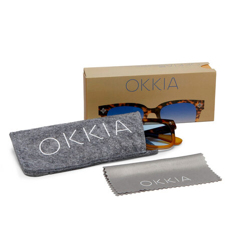 Okkia - Zonnebril GIOVANNI Havana Yellow met Blauwe Glazen OK012HY-BL Okkia - Zonnebril GIOVANNI Havana Yellow met Blauwe Glazen OK012HY-BL