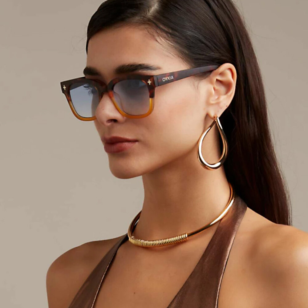 Okkia - Zonnebril GIOVANNI Havana Yellow-Blue OK012HY-BL