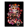 Melting Pot - Glasschilderij Chanel Nr5 Rode Bloemen 60x80cm goudfolie Melting Pot - Glasschilderij Chanel Nr5 Rode Bloemen 60x80cm goudfolie