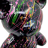 Melting Pot - Beeld Design Beer Zittend Zwart Multicolor Splash 30x32cm Melting Pot - Beeld Design Beer Zittend Zwart Multicolor Splash 30x32cm