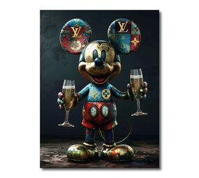 Melting Pot - Glasschilderij LV Mickey Champagne 60x80cm Melting Pot - Glasschilderij LV Mickey Champagne 60x80cm