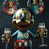 Melting Pot - Glasschilderij Louis Vutton Mickey Champagne 60x80cm Melting Pot - Glasschilderij Louis Vutton Mickey Champagne 60x80cm