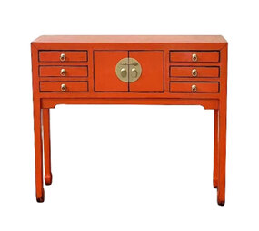 Werns - Console Tafel & Ladekast Dynasty Vintage Oranje Goud Hout 100x26x87cm