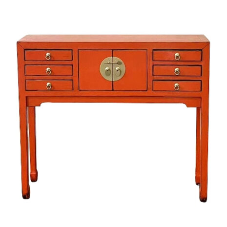 Melting Pot - Dressoir & Ladekast Dynasty Vintage Oranje Goud Hout 100x26x87cm Melting Pot - Dressoir & Ladekast Dynasty Vintage Oranje Goud Hout 100x26x87cm