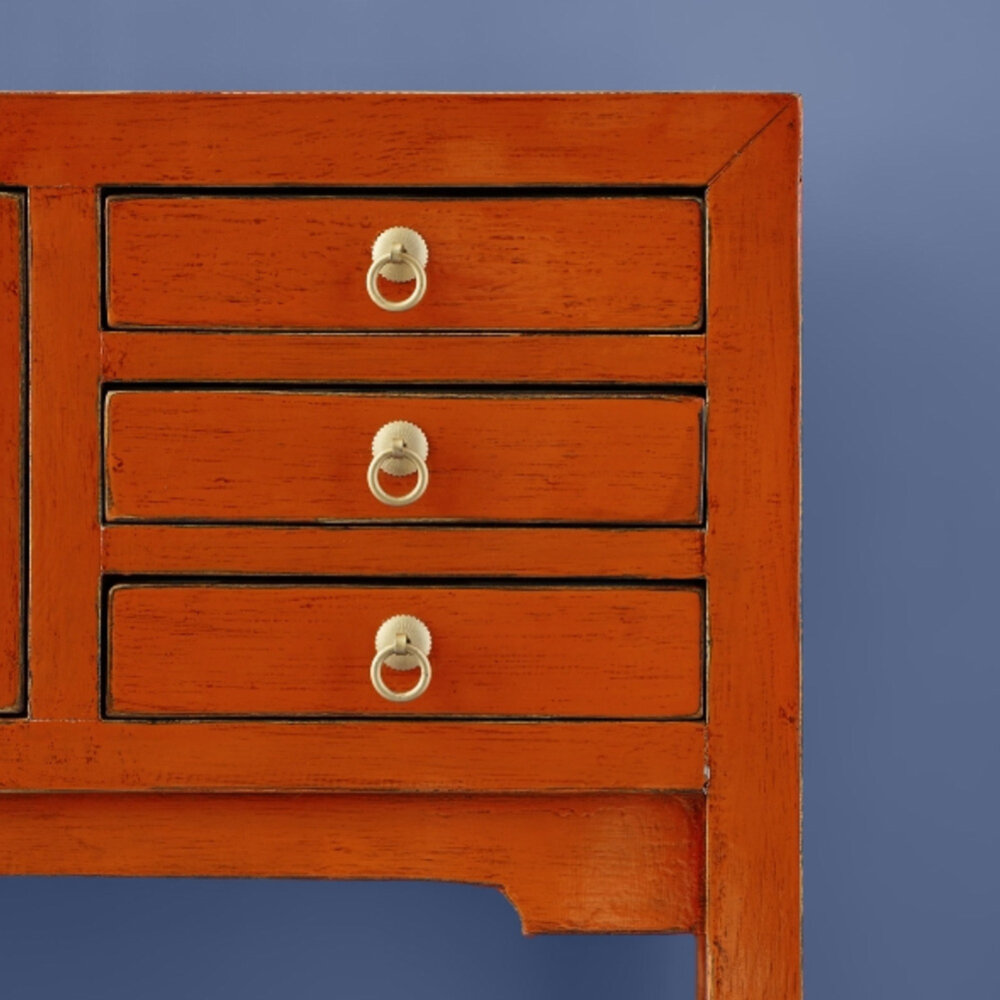 Melting Pot - Dressoir & Ladekast Dynasty Vintage Oranje Goud Hout 100x26x87cm Melting Pot - Dressoir & Ladekast Dynasty Vintage Oranje Goud Hout 100x26x87cm