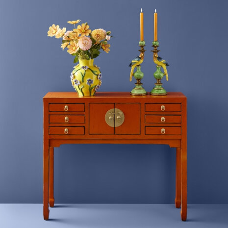 Melting Pot - Dressoir & Ladekast Dynasty Vintage Oranje Goud Hout 100x26x87cm Melting Pot - Dressoir & Ladekast Dynasty Vintage Oranje Goud Hout 100x26x87cm