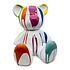 Beeld Design Beer Zittend Wit Multicolor Verf 30x32cm