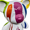Melting Pot - Beeld Design Beer Zittend Wit Multicolor Verf 30x32cm Melting Pot - Beeld Design Beer Zittend Wit Multicolor Verf 30x32cm