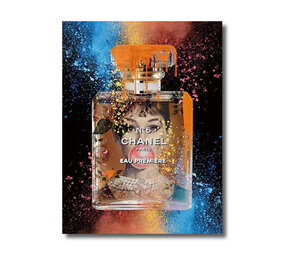 Melting Pot - Glasschilderij Chanel Nr.5 Audrey Multicolor 60x80cm Melting Pot - Glasschilderij Chanel Nr.5 Audrey Multicolor 60x80cm