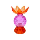 Melting Pot - Kandelaar & Waxinehouder Lotus Oranje-Fuchsia Glas 11x17cm Melting Pot - Kandelaar & Waxinehouder Lotus Oranje-Fuchsia Glas 11x17cm