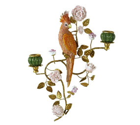 Werns - Wand Kandelaar Papegaai Oranje Goud 39x59cm 2 houders Werns - Wand Kandelaar Papegaai Oranje Goud 39x59cm 2 houders