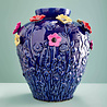 Werns - Vaas Primavera Blauw Keramiek 35x37cm handgemaakt Werns - Vaas Primavera Blauw Keramiek 35x37cm handgemaakt