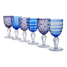 Pols Potten - Wijn Glazen Cobalt Mix Blauw-Paars 8x17cm set van 6 Pols Potten - Wijn Glazen Cobalt Mix Blauw-Paars 8x17cm set van 6