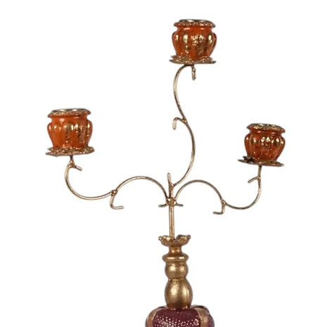 Melting Pot - Kandelaar Paard Baroque Multicolor 16x55cm met 3 houders Melting Pot - Kandelaar Paard Baroque Multicolor 16x55cm met 3 houders