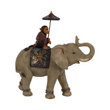 Melting Pot - Beeldje Olifant en Aapje met Parasol Multicolor 19x19cm